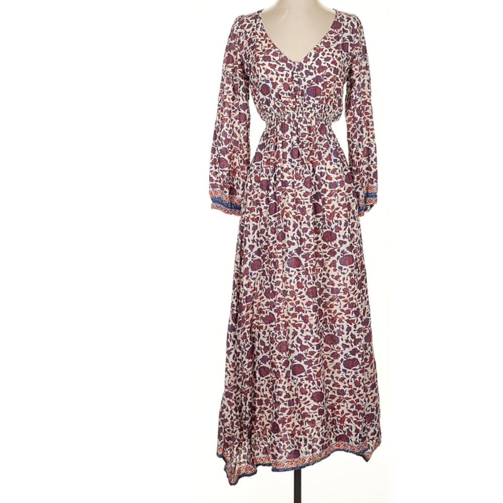 Natalie Martin April Dress 100% Rayon Long Sleeve Empire Waist Lightweight